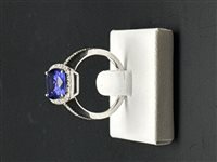 Anello Gioielleria Dossena  Donna in Oro bianco Tanzanite 4.15 Ct ANOR-250-253 - ANOR-250-253